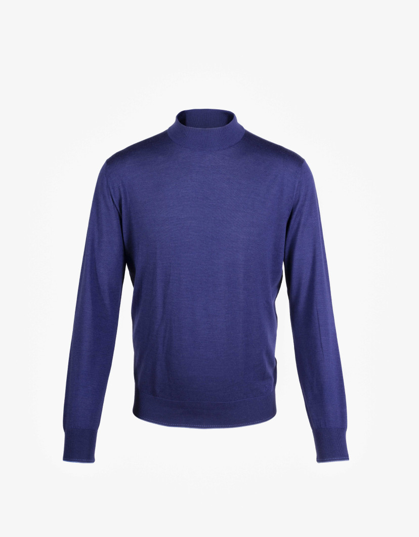 Castello d'Oro Blue Mock Neck Sweater  image